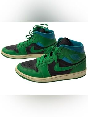 Nike Air Jordan 1 Mid BQ6472-033 Green Black Teal Womens Sz8.5